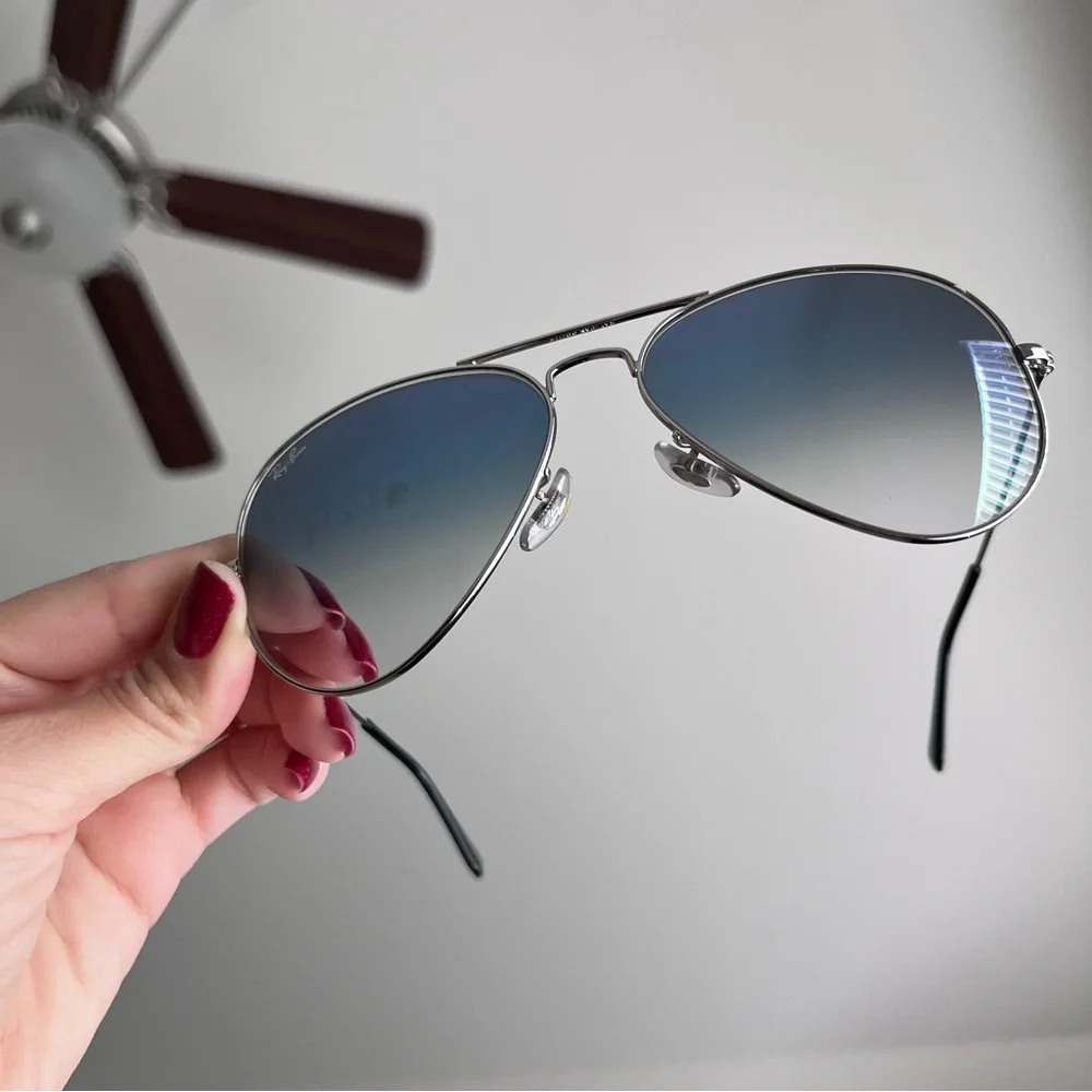 Ray-Ban Silver Aviator Sunglasses - Picture 5 of 11